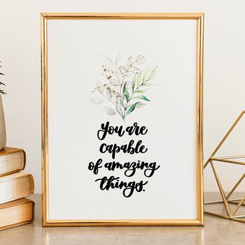 Inspirational Quote Set Of Two Prints Watercolour Gold, 5 of 7