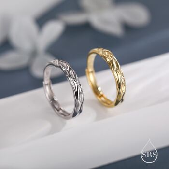 Sterling Silver Ripple Wave Ring, 3 of 12