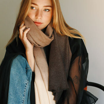 Muted Ombre Cashmere Blend Scarf, 2 of 12