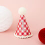 Red Gingham Any Age Birthday Party Hat, thumbnail 5 of 5