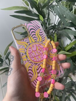 Yellow And Pink Sunshine Mobile Phone Charm Strap, 4 of 5
