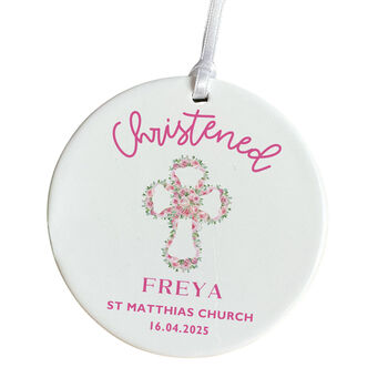 Personalised Christening Ornament Gift For Girl, 3 of 7