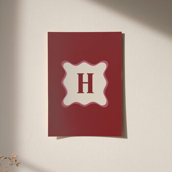 Personalised Initial Print With Wavy Border, 9 of 11