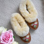 Lila Sheepskin Moccasin Slippers, thumbnail 1 of 5