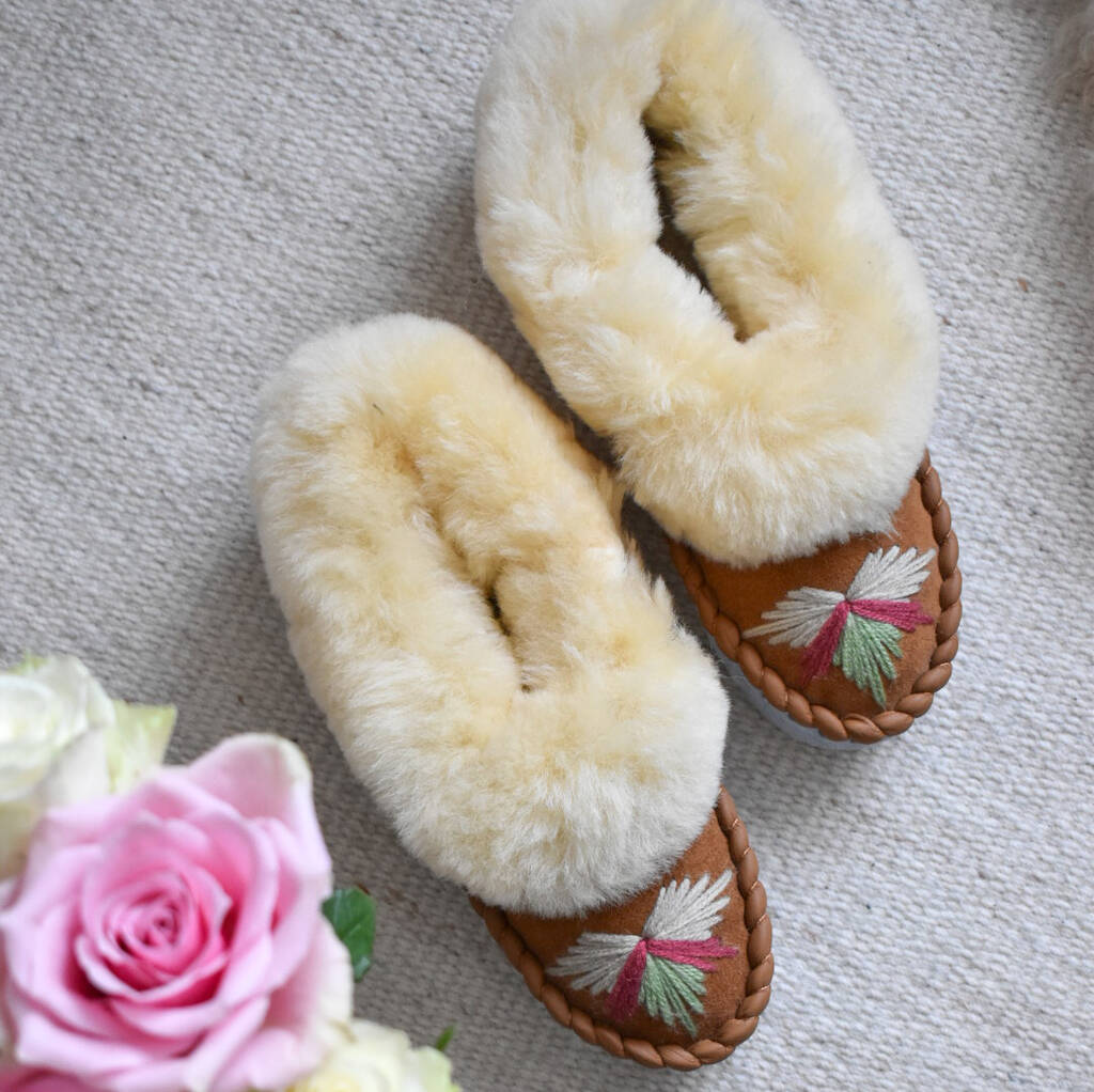 Lila Sheepskin Moccasin Slippers, 1 of 5