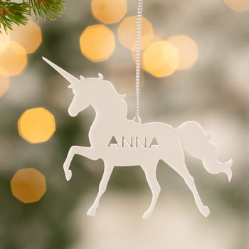 Personalised Unicorn Christmas Decoration, 2 of 2