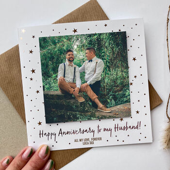 Personalised Anniversary Photo Card For Husband, 2 of 2