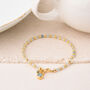 Linear Birthstone Bracelet Aquamarine March, thumbnail 1 of 4