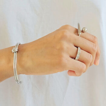 Double Knot Bangle Silver, 3 of 6