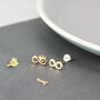 Gold Plated Infinity Knot Stud Earrings, thumbnail 2 of 9