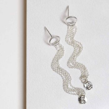 Sterling Silver Multi Chain Studs, 3 of 7