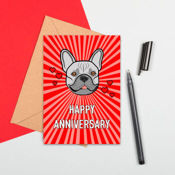 Large Size Frenchie Anniversary Card, 2 of 2