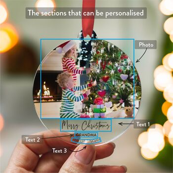 Christmas Photo Ornament For Grandma 2025, 2 of 8