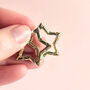 Star Hoop Earrings With Cubic Zirconia, thumbnail 2 of 7