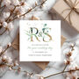 Monogramed Wedding Card. Eucalyptus Design, thumbnail 1 of 2