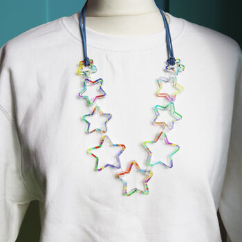 Printed Acrylic Geometric Star Necklace, 4 of 9