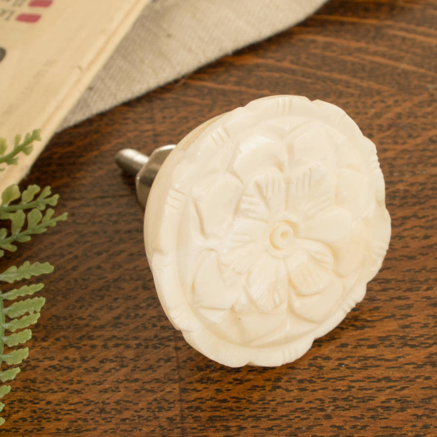 Ivory Flower Drawer Pull By Dibor | notonthehighstreet.com