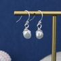 Sterling Silver Irregular Shaped Baroque Pearl Dangle Drop Earrings, thumbnail 6 of 10