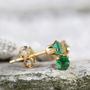 Emerald Stud Earrings, thumbnail 2 of 8