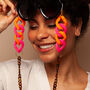 Nina – Neon Pink And Orange With Tortoiseshell Chunky Acrylic Glasses Chain, thumbnail 1 of 6