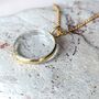 'The Circle' Clear Quartz April Birthstone Necklace, Gold Plated, thumbnail 5 of 7