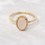 18ct Gold Plated Pink Rose Quartz Gemstone Ring, thumbnail 1 of 6