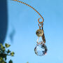 Crystal Drop Plant Hanger With Gold Feather Charm, thumbnail 2 of 8