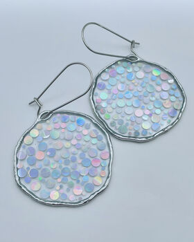 Silver Disco Earrings Small Hand Made Medium, 4 of 9