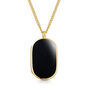 Men's Large Onyx Dog Tag Locket 18 K Gold Plated Silver, thumbnail 1 of 5