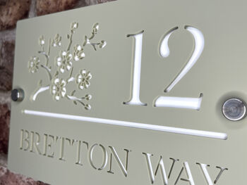 Personalised Blossom Design House Acrylic Number Sign, 3 of 6