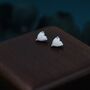 Sterling Silver White Opal Stud Earrings, thumbnail 6 of 12