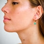 Square Opal Diamante 24k Gold Plated Huggies Earrings, thumbnail 6 of 7