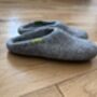 Light Grey 100% Wool Indoor Slippers Made In Nepal, thumbnail 5 of 7