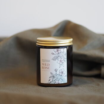Wild Rose Botanical Candle Hand Poured In Ireland, 3 of 3
