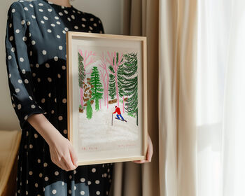 Ski Snowy Scene Art Print Winter Sports Poster, 3 of 9
