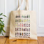 Illustrated Wine Tote Bag, thumbnail 1 of 3