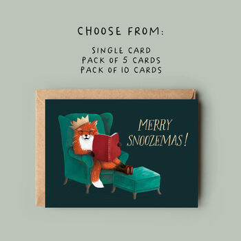 Merry Snoozemas Fox Christmas Cards, 2 of 7