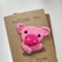 Missing You Pig Time Crochet Thinking Of You Card Handmade, thumbnail 7 of 7