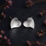 Sterling Silver Textured Heart Stud Earrings, thumbnail 3 of 6