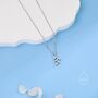 Tiny Cz Leaf Pendant Necklace In Sterling Silver, thumbnail 2 of 10