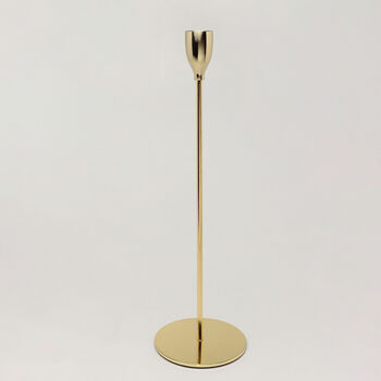 G Decor Verro Set Of Three Modern Gold Stainless Steel Candle Holders Sleek Weighted Dinner Candlesticks, 5 of 5