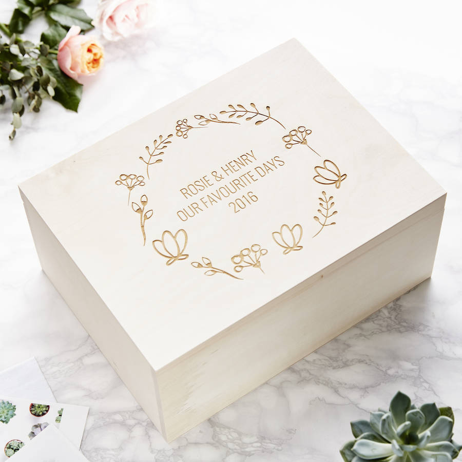 personalised floral wedding keepsake box by sophia victoria joy
