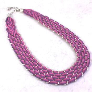 Rainbow Woven Suede Colour Pop Necklace, 2 of 4