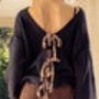 Black V Cut Ribbon Tie Jumper, thumbnail 5 of 6