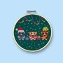 Christmas Guinea Pig Trio Cross Stitch Kit For Beginners, thumbnail 1 of 6