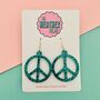 Peace Symbol Glitter Earrings *More Colours Available*, thumbnail 2 of 2