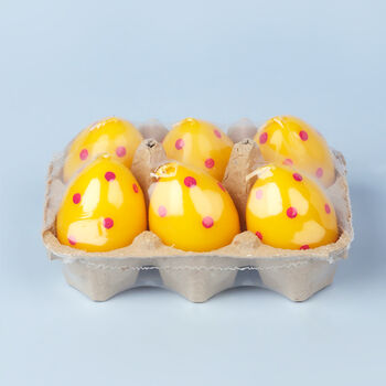 G Decor Set Of Six Easter Egg Candles Yellow, 7 of 7