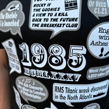 'Events Of 1985' Bespoke 40th Birthday Gift T Shirt, 3 of 10