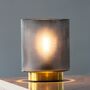 Ash Grey Glass Cordless Table Lamp With Timer, thumbnail 6 of 8