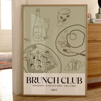Brunch Club Print Kitchen Wall Art, 4 of 8